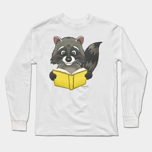 Raccoon Reading a Book! Long Sleeve T-Shirt